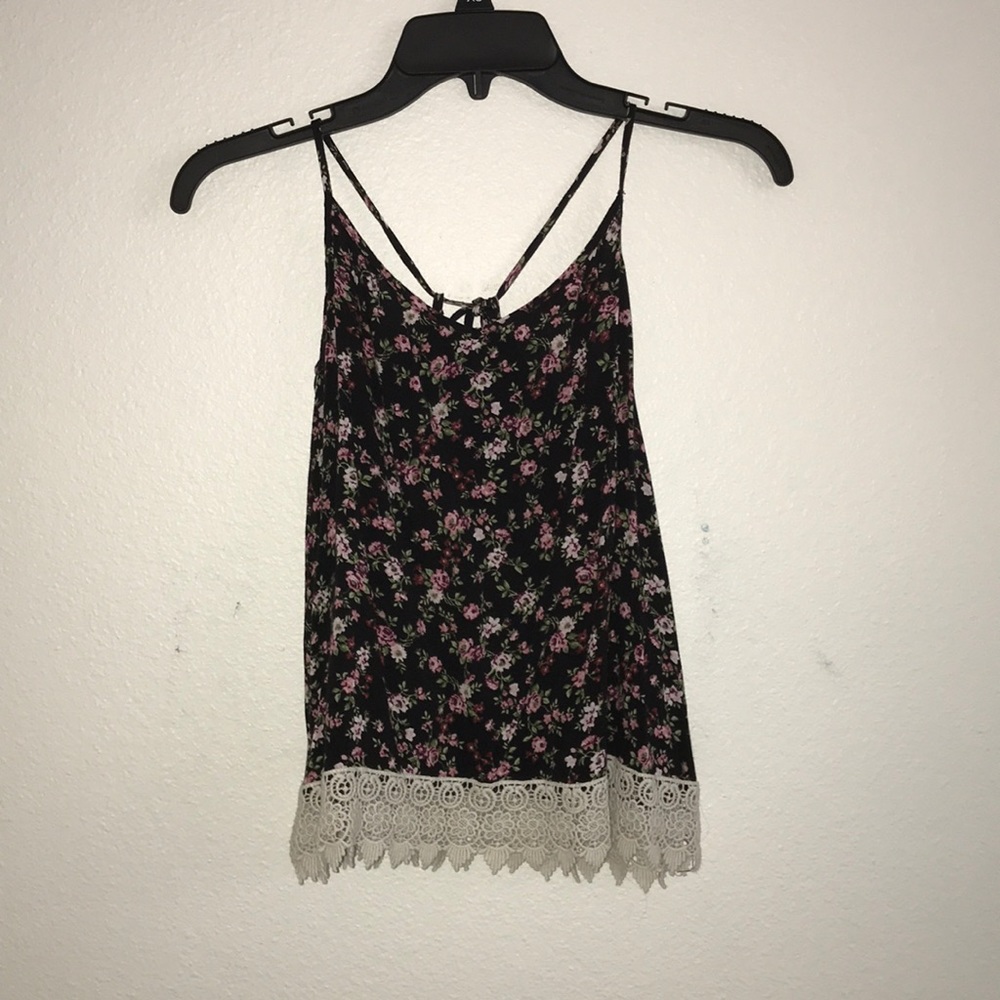 Floral tie back tank